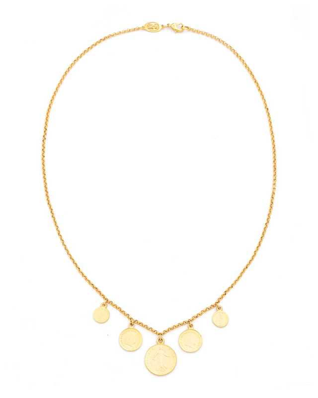 Gold Coin Charms Necklace