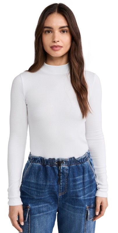 ASKK NY Mock Neck Long Sleeve Pullover Ivory