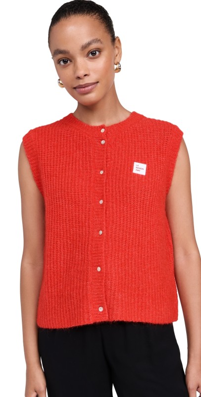 American Vintage East Sweater Vest Piment Chine