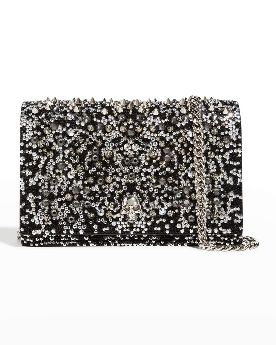 Skull Mini Crystal Chain Crossbody Bag