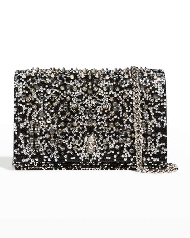 Skull Mini Crystal Chain Crossbody Bag