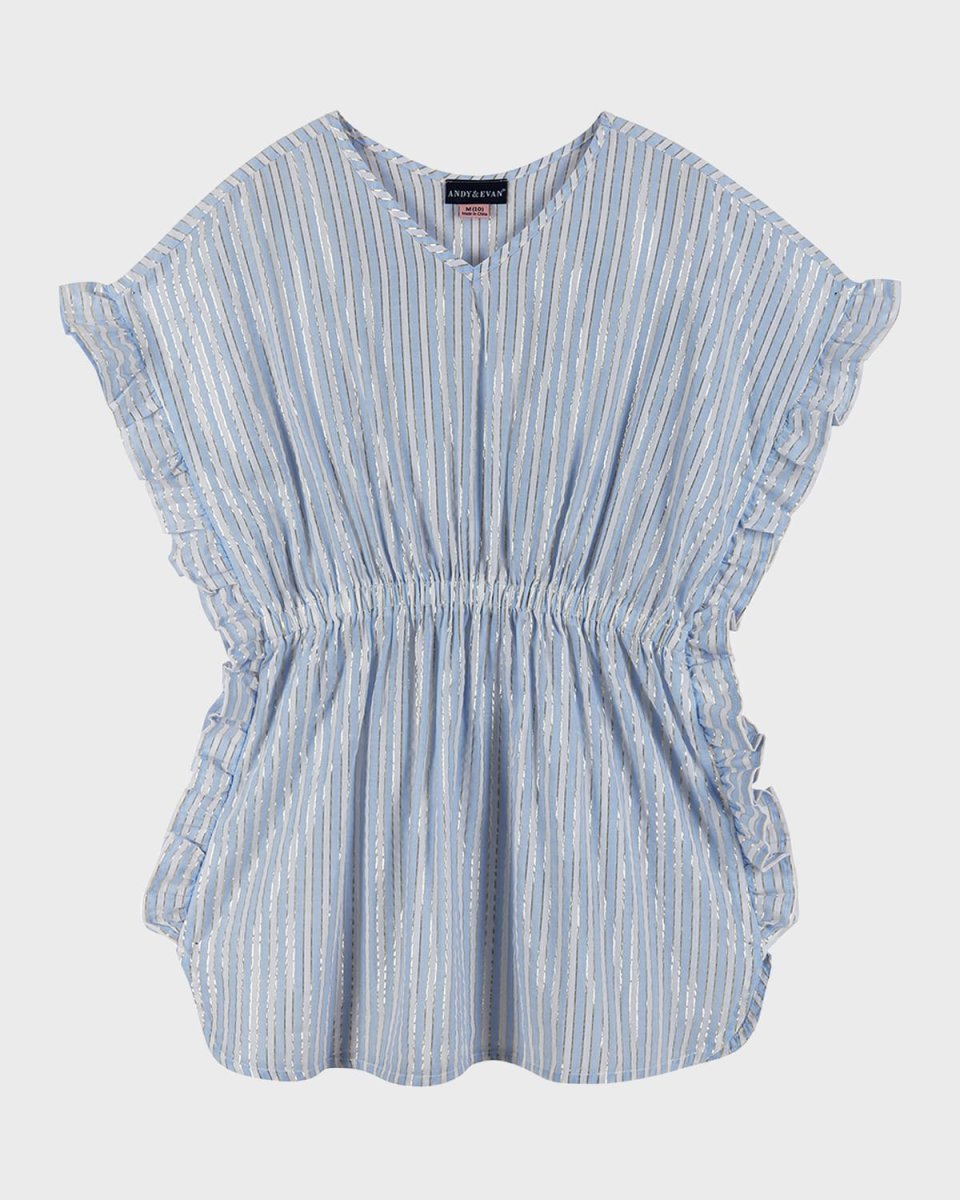 Girl's Striped Caftcan Cover Up, Size 7-