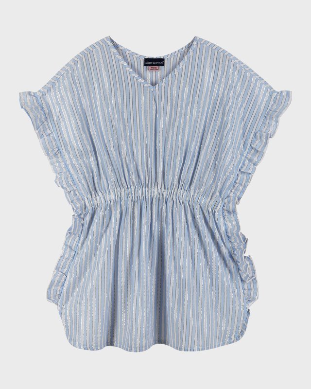 Girl's Striped Caftcan Cover Up, Size 7-