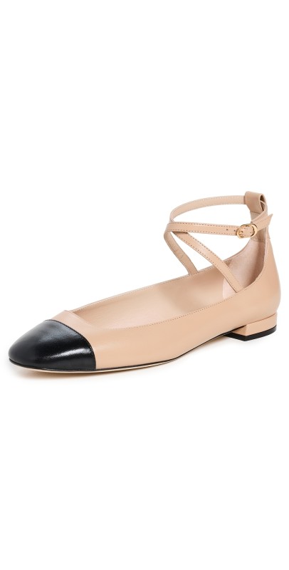 Stuart Weitzman Eden Strap Flats Adobe/Black