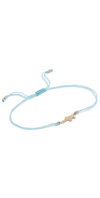 Zoe Chicco 14k Gold Midi Bitty Elephant Cord Bracelet Gold