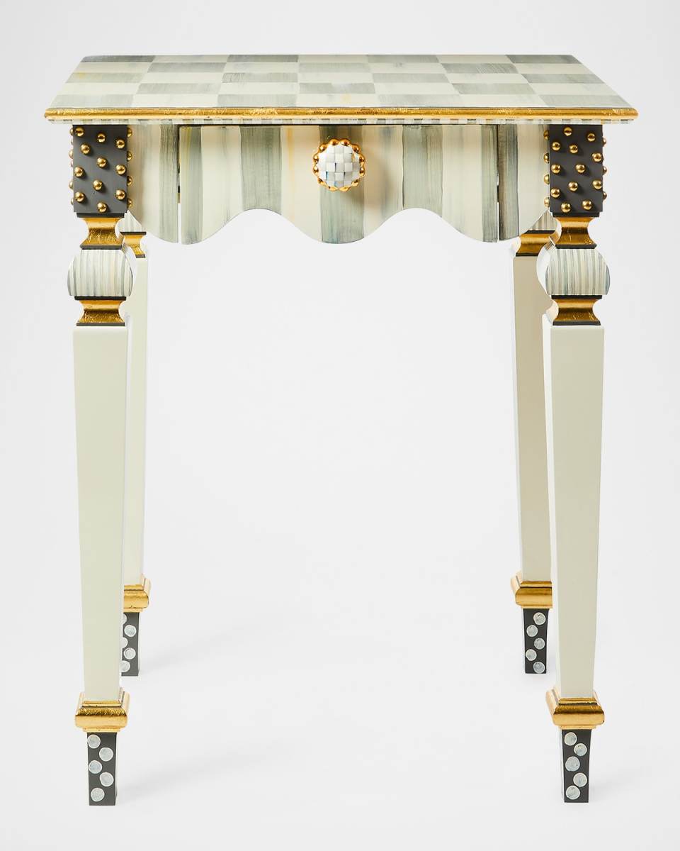 Sterling Check & Stripe Side Table