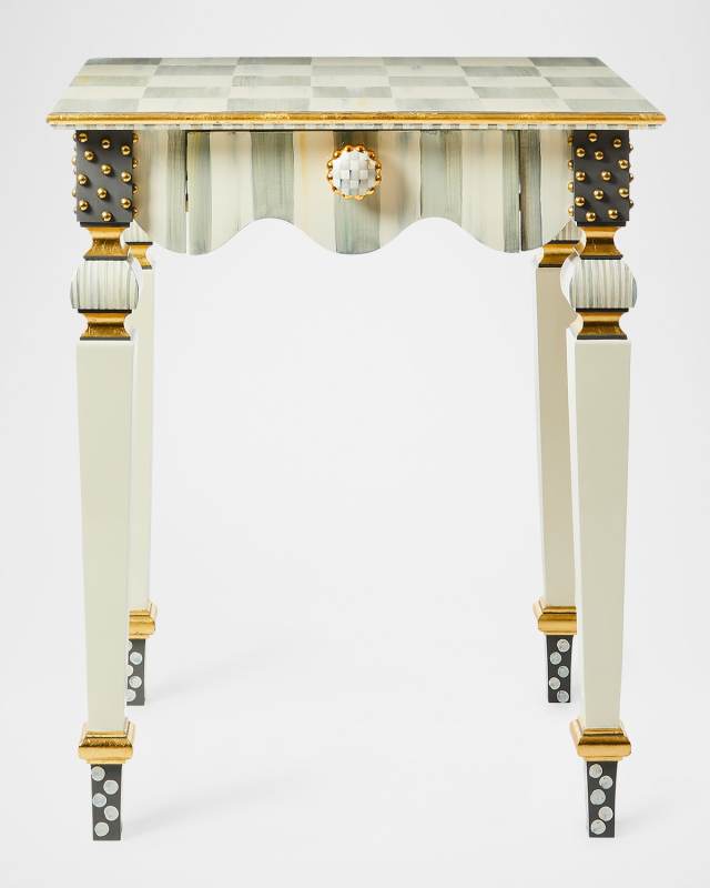 Sterling Check & Stripe Side Table