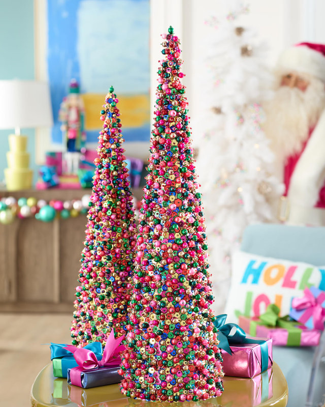 28" Bright Christmas Multicolor Beaded Tree