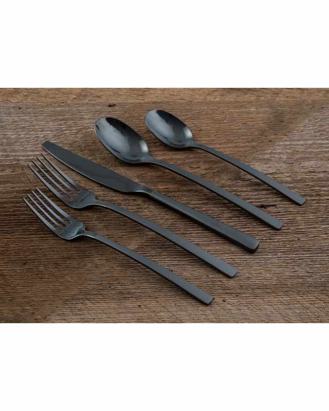 Beacon Black Sand Mirror 20-Piece Flatware Set, Service for 4