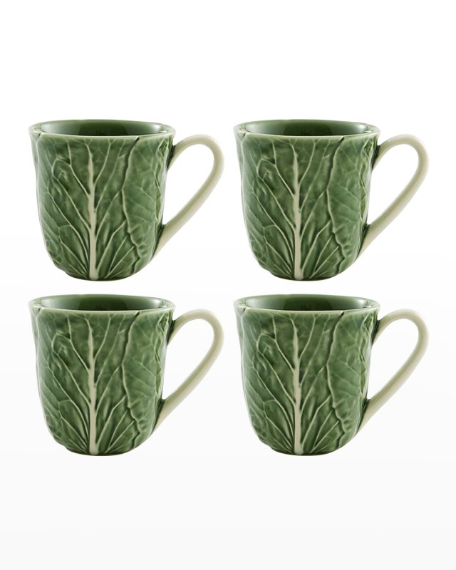 Cabbage 16.9 oz. Mugs, Green - Set of 4