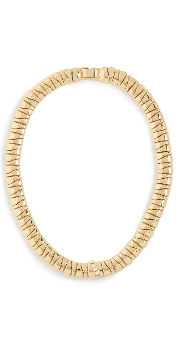 By Adina Eden Unique Shape Chain Necklace Gold
