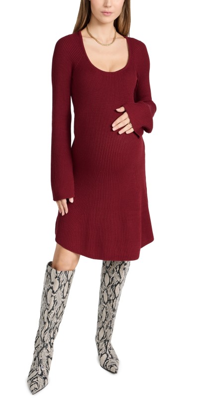 Ingrid & Isabel Miniweater Dress Cabernet