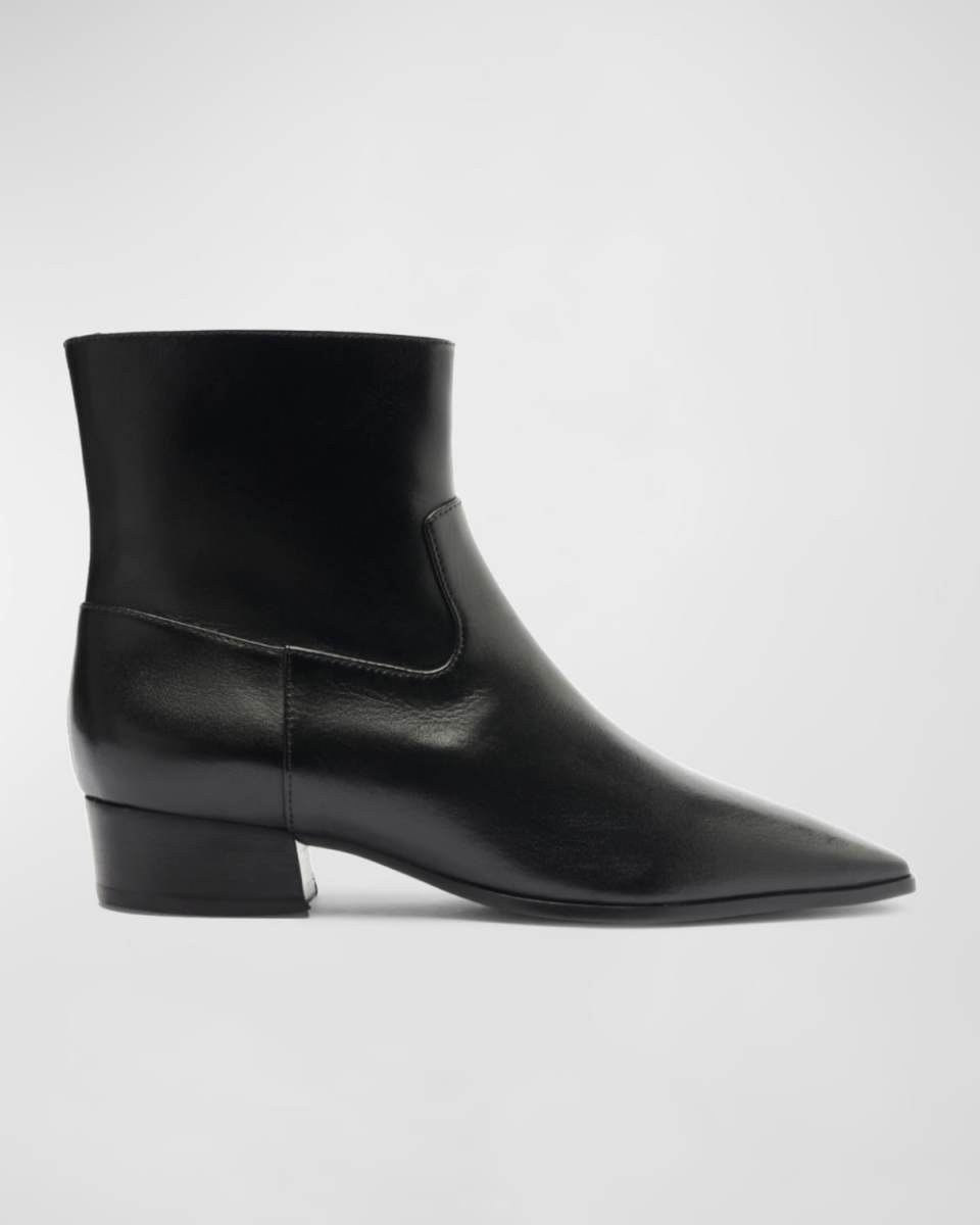 Helena Leather Zip Ankle Booties