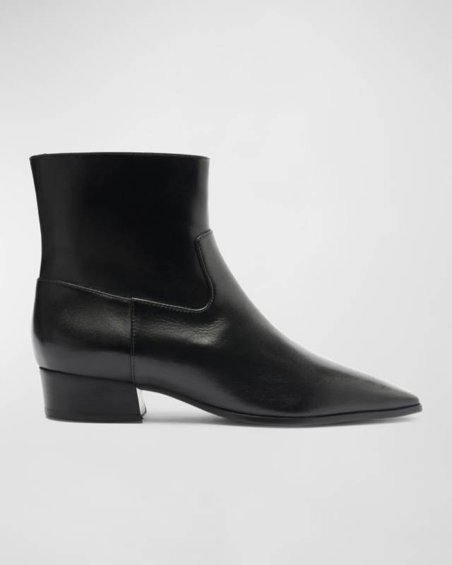 Helena Leather Zip Ankle Booties