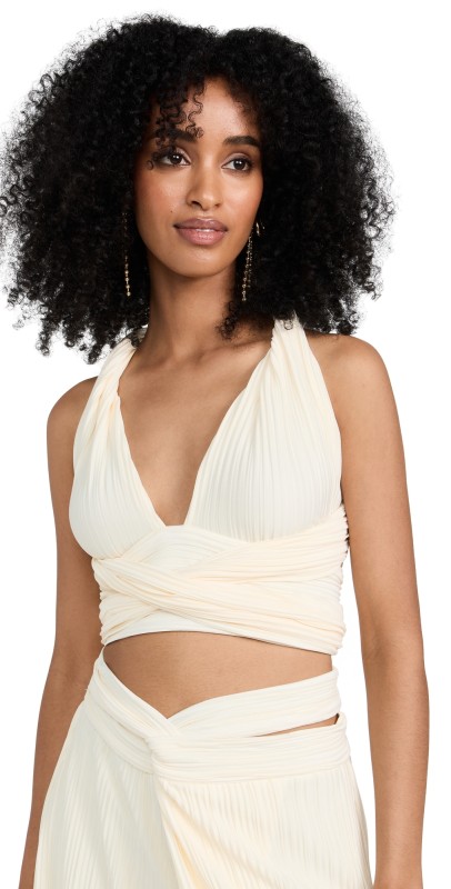 Maylé Vásquez Salome Wrap Around Crop Top Off White