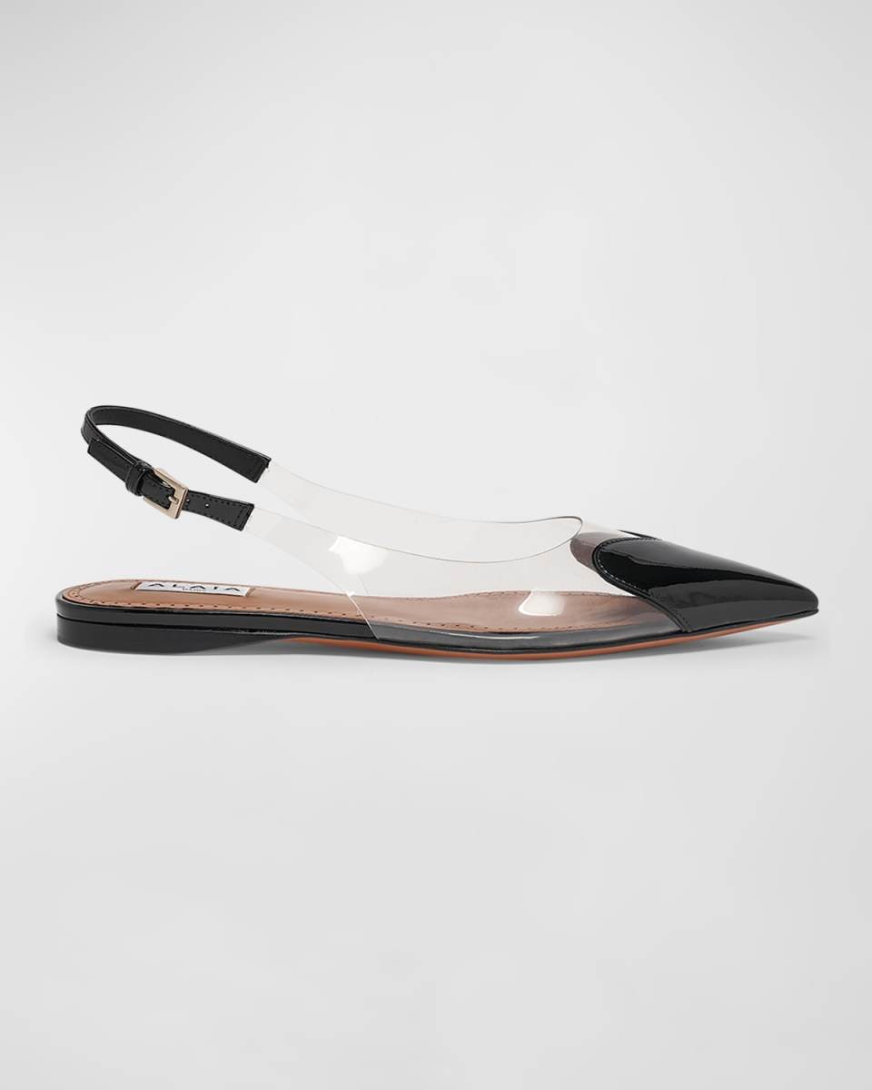 Coeur Heart Clear Slingback Ballerina Flats