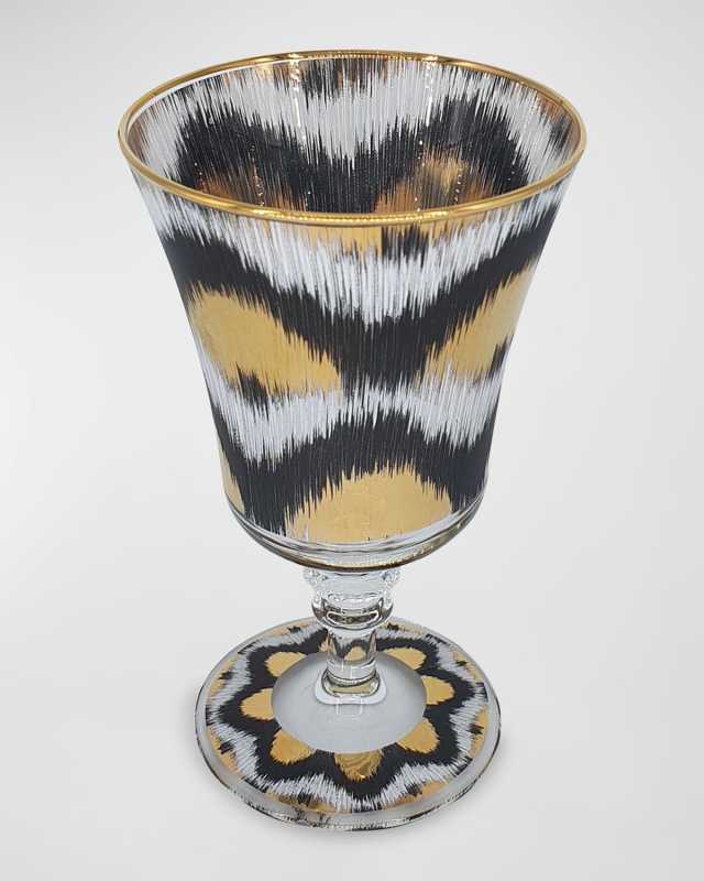 Ikat Gold Wine Glasses, Set of 4