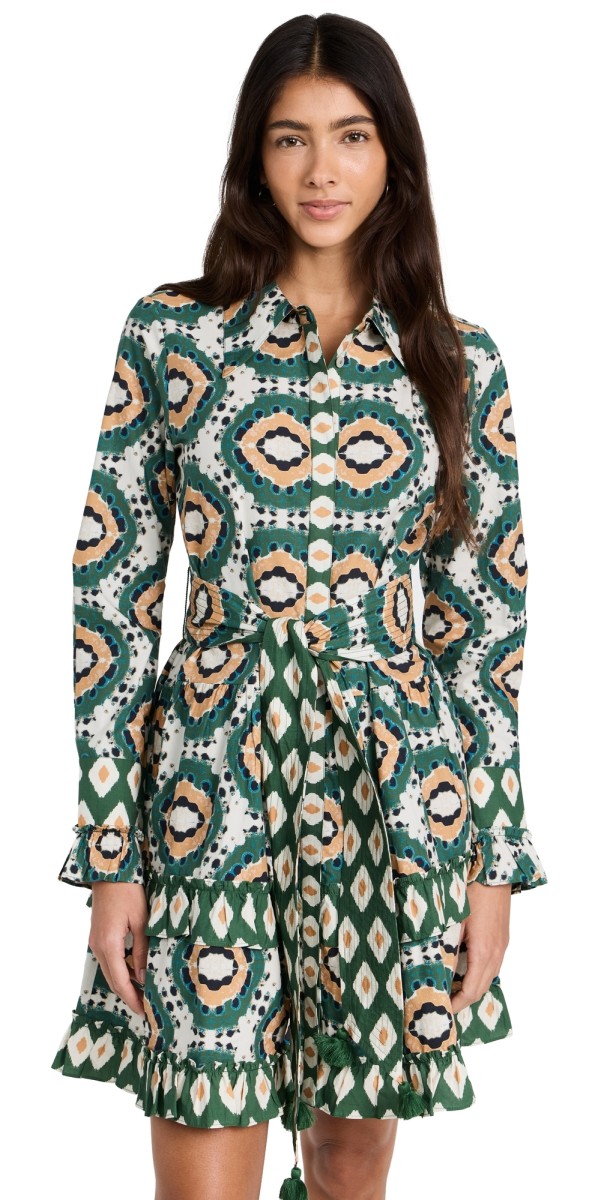 Figue Cami Dress Batik Tortoise Multi Green