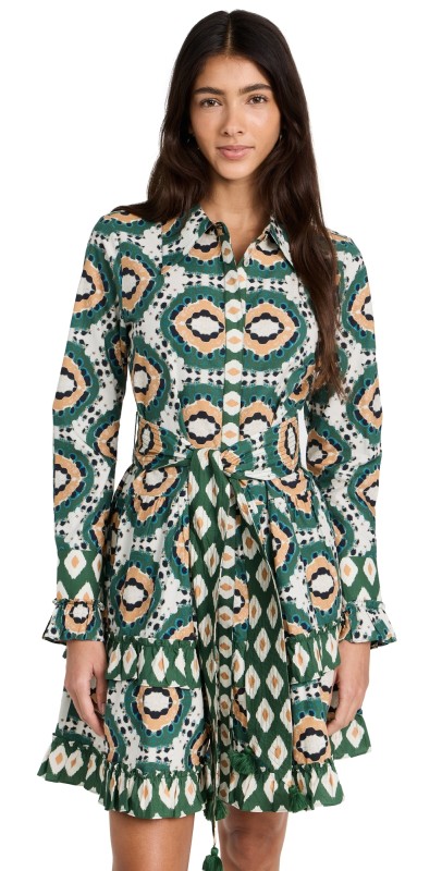Figue Cami Dress Batik Tortoise Multi Green