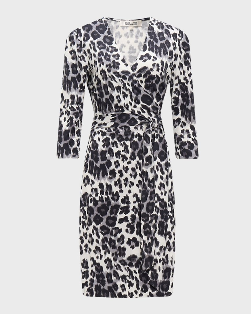 Julian Animal-Print Silk Mini Wrap Dress
