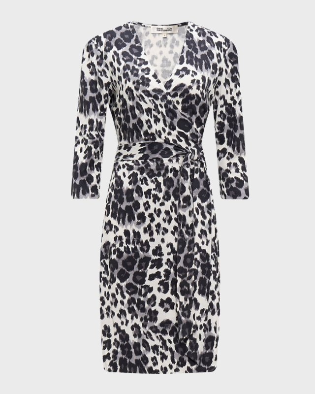 Julian Animal-Print Silk Mini Wrap Dress