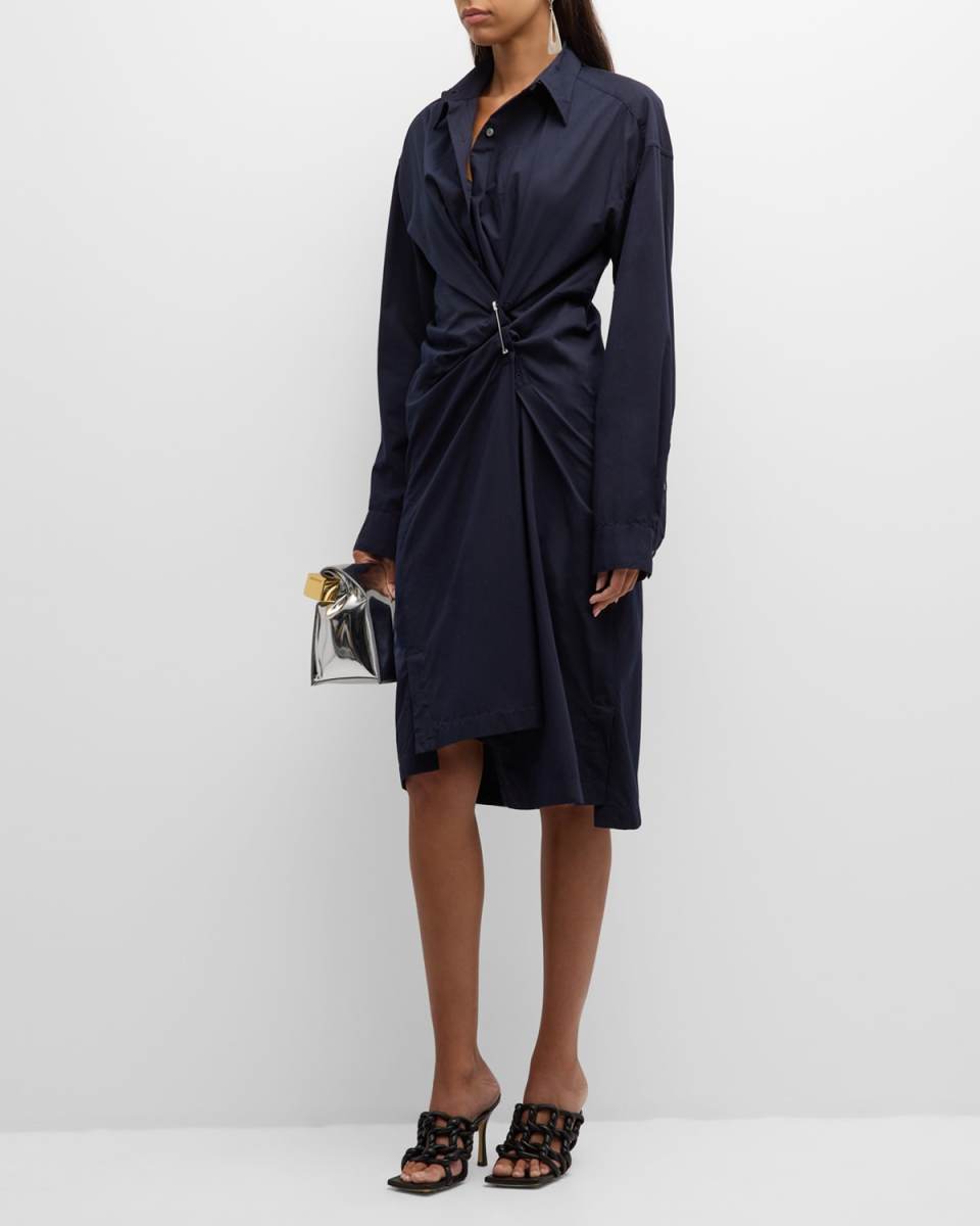 Delicks Wrap Shirtdress with Pin Detail