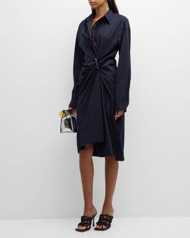 Delicks Wrap Shirtdress with Pin Detail