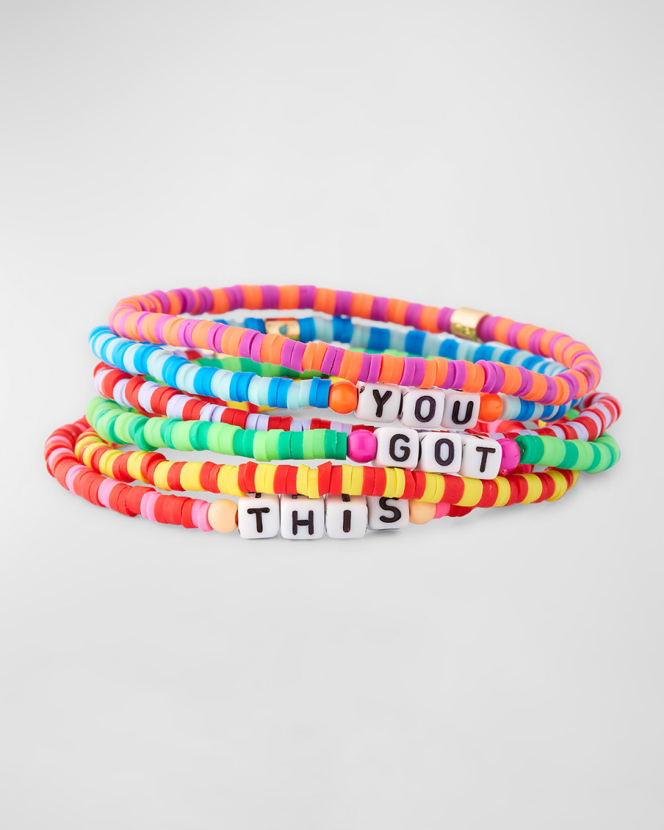 Reminder Message Rubber Bracelets, Set of 6