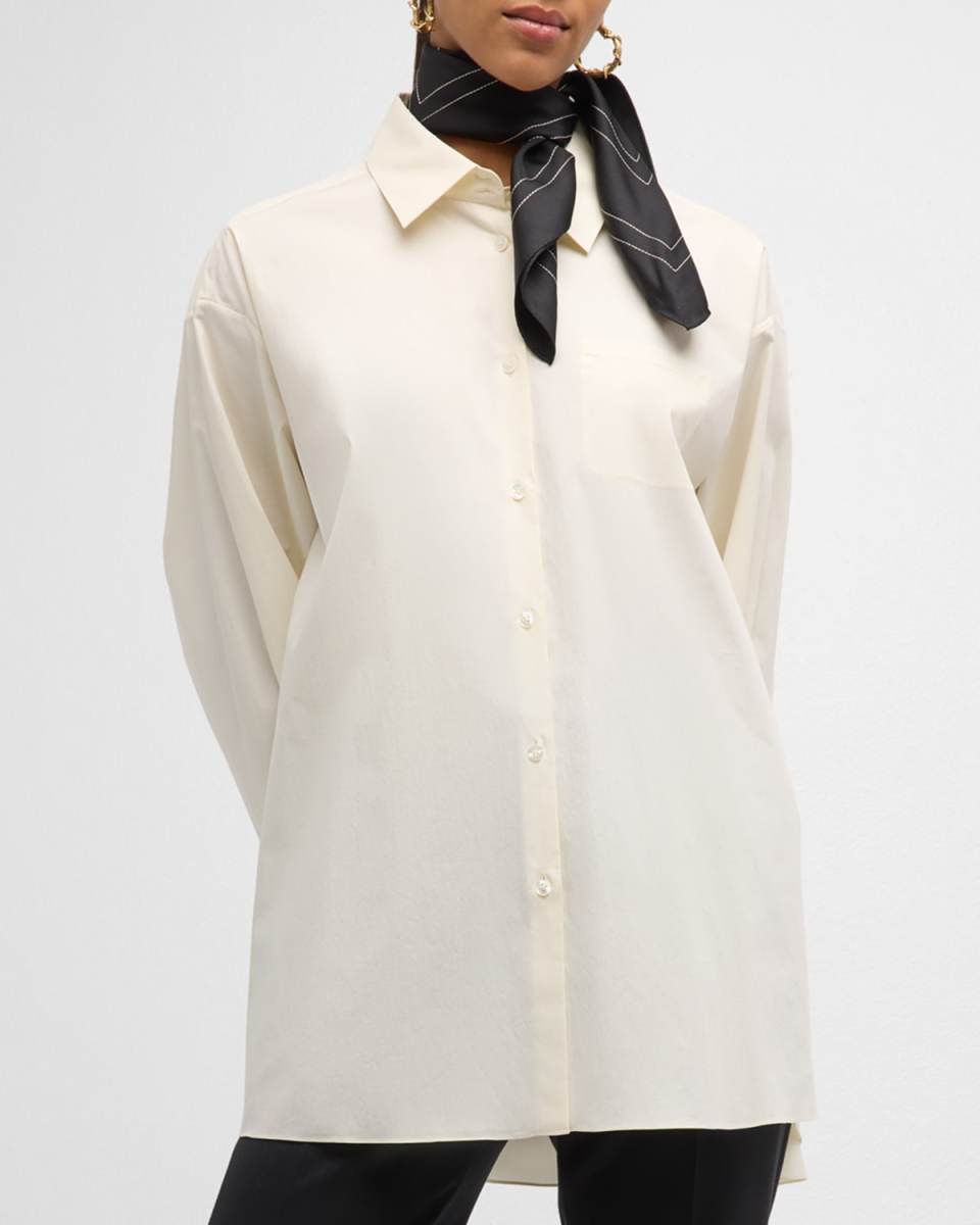 Embroidered Monogram Silk Square Scarf