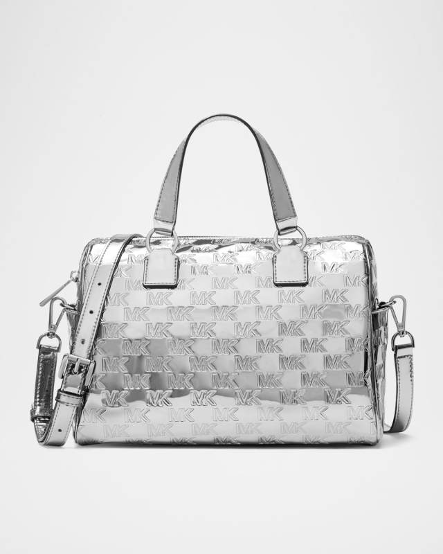 Mason Metallic Monogram Leather Shoulder Bag
