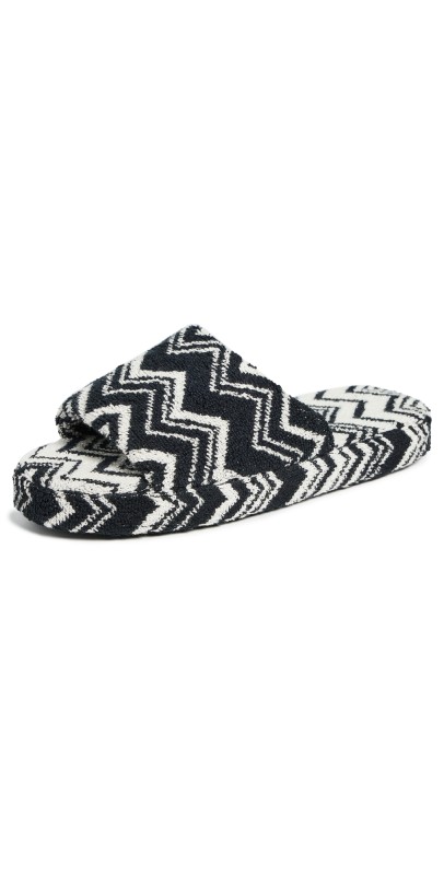 Missoni Open C Band Keith Slippers Nero/Bianco
