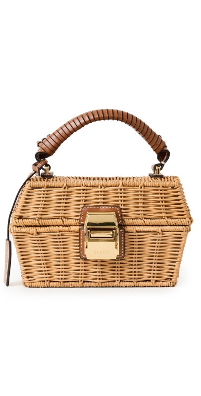 STAUD Wicker Tackle Box Bag Natural