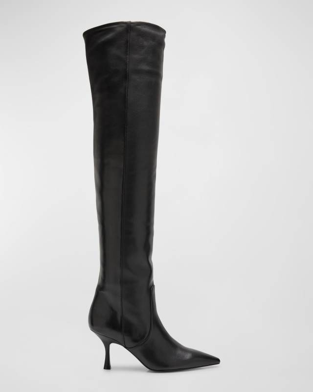 Naomi Leather Over-The-Knee Boots