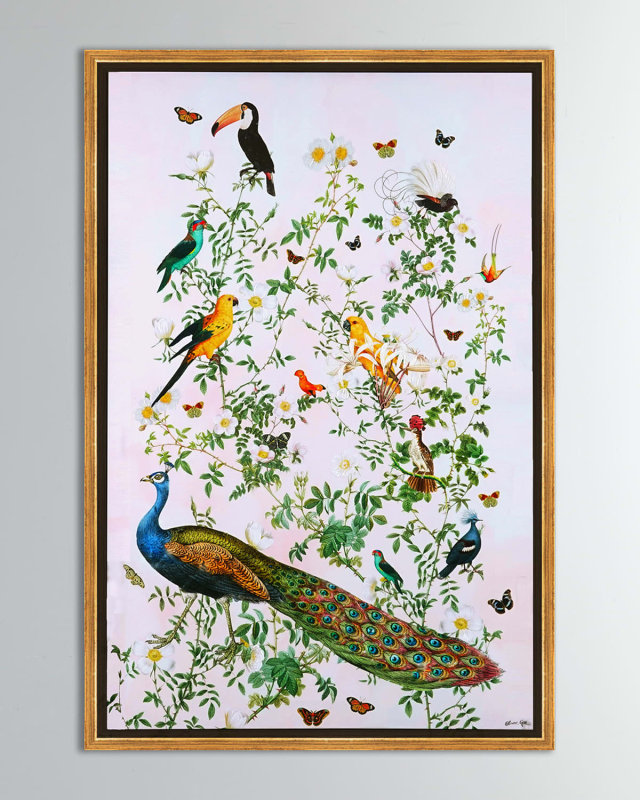 "Wildlife Chinoiserie" Giclee on Canvas