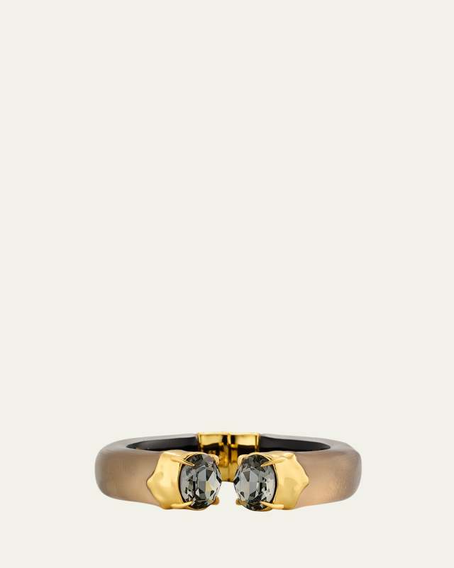 Bonbon Crystal Lucite Hinge Bracelet, Chocolate