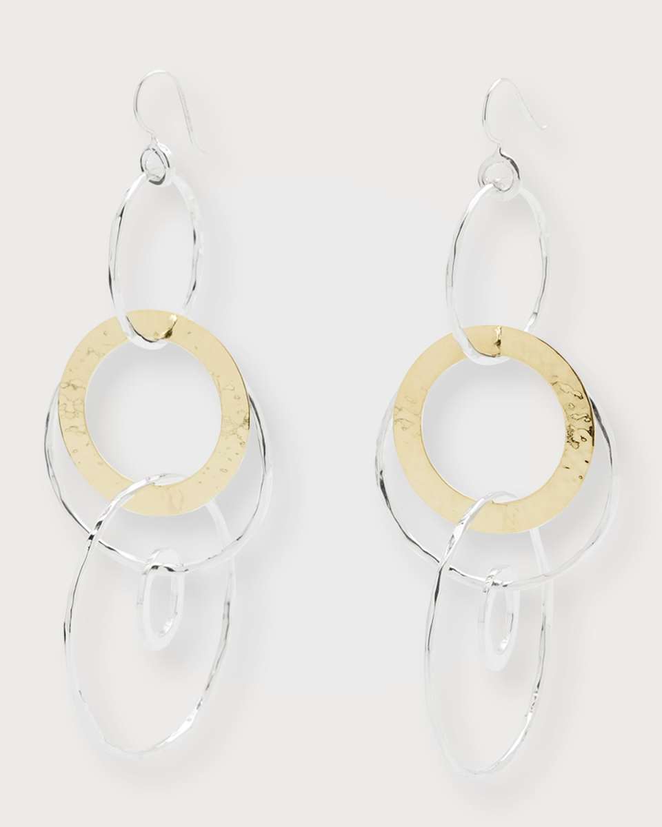 Jumbo Hammered Jet Set Earrings in Chimera