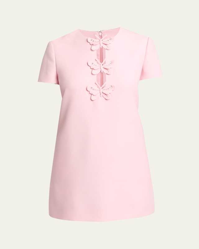 Mini Dress with Embellished Butterfly Detail