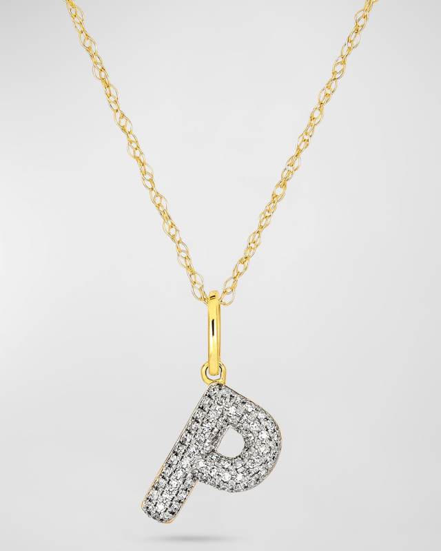 Bold Diamond Pave Initial Necklace