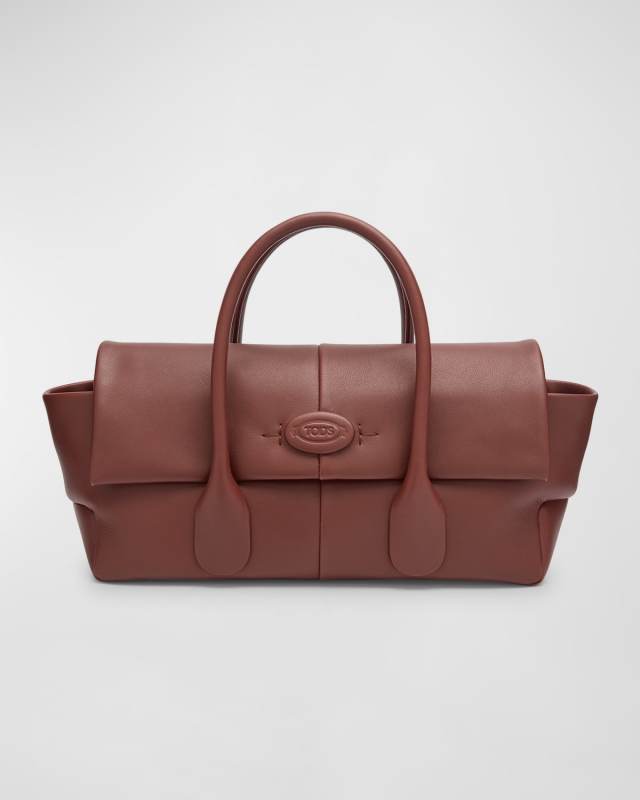 Flap Calfskin Leather Top-Handle Bag