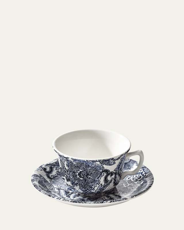 Burleigh Faded Peony Tea Cup & Saucer