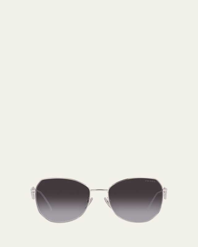 Triangle Logo Round Metal Sunglasses