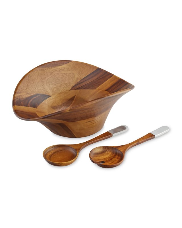 Ripple Salad Bowl with Servers