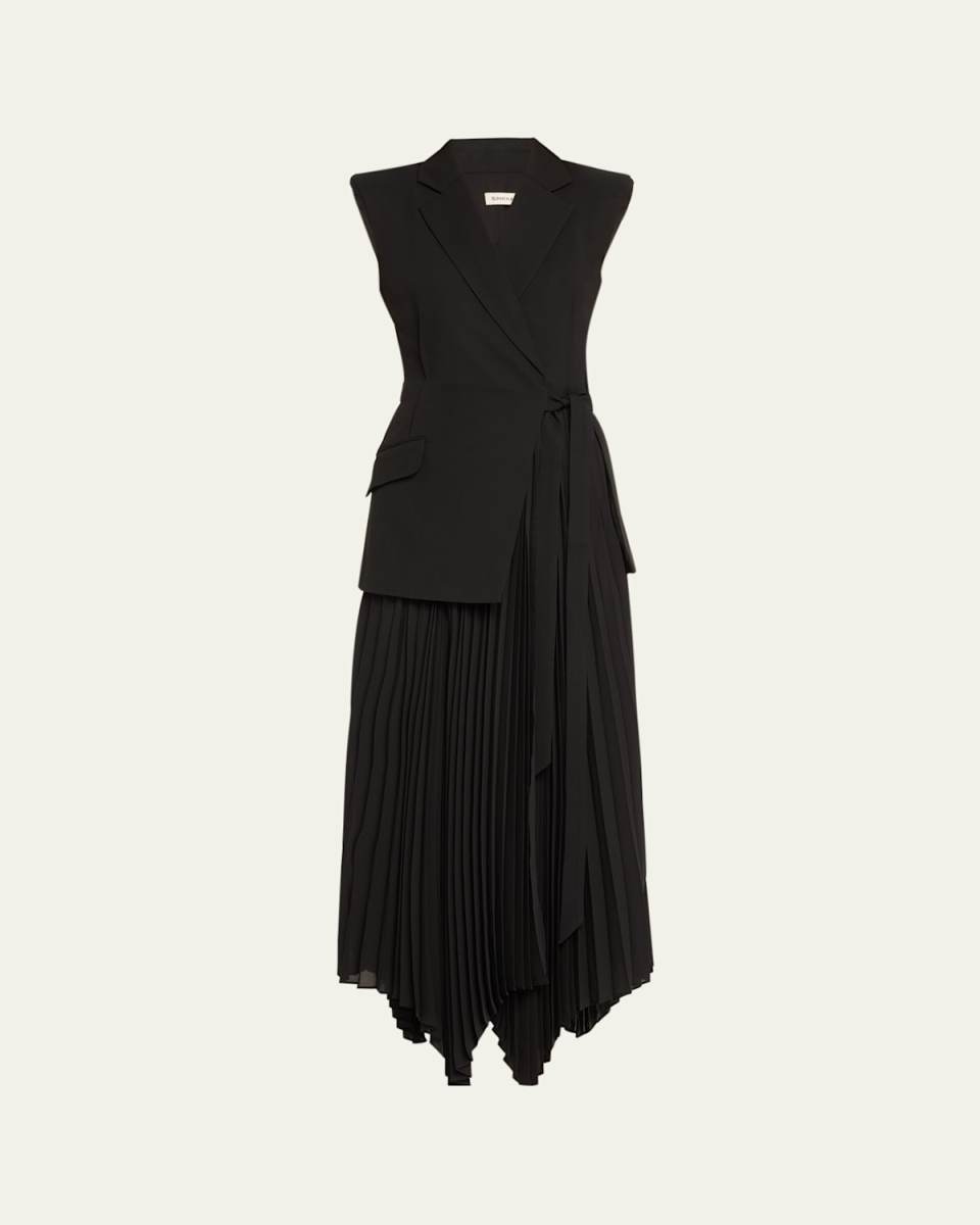 Helena Combo Blazer Sleeveless Midi Dress