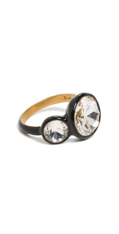 Roxanne Assoulin Enameled Bezel Double Stone Ring Multi