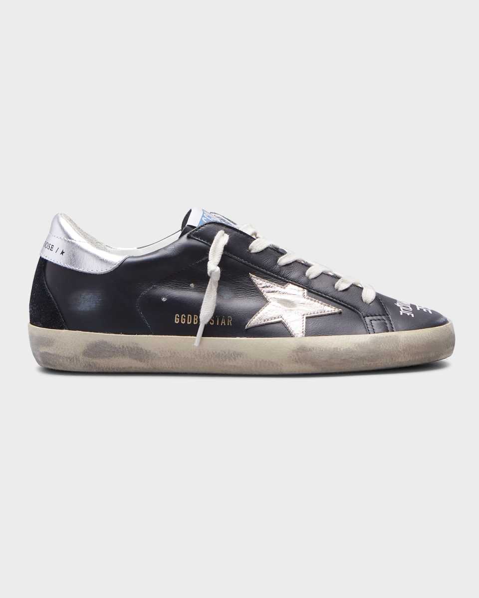 Superstar Leather Script Low-Top Sneakers
