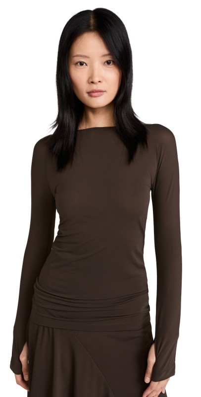 FAITHFULL THE BRAND Lagom Top Chocolate Brown