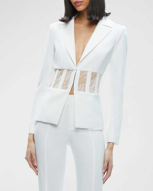 Alexia Fitted Sheer Lace Corset Blazer