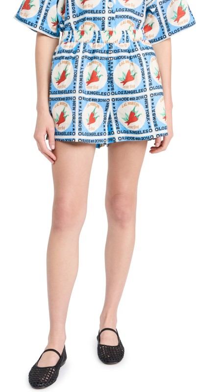 RHODE Audrina Shorts Lal Mirchi