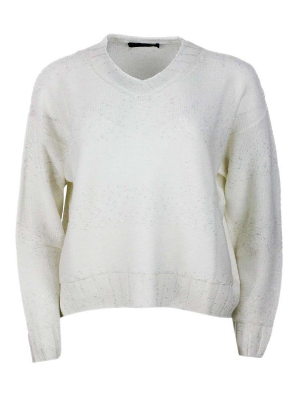 Lorena Antoniazzi Pull Col Rond - Blanc