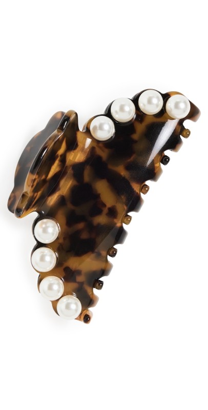 Lele Sadoughi Medium Pearl Claw Clip Tortoise